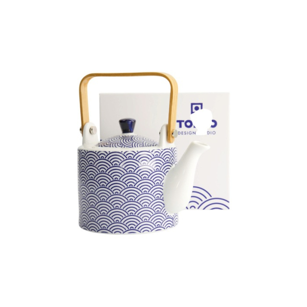 Tokyo Design Studio Teapot Nippon Blue Waves Blue/White, Porcelain, Ø 12 × 18.5 cm, 800 ml