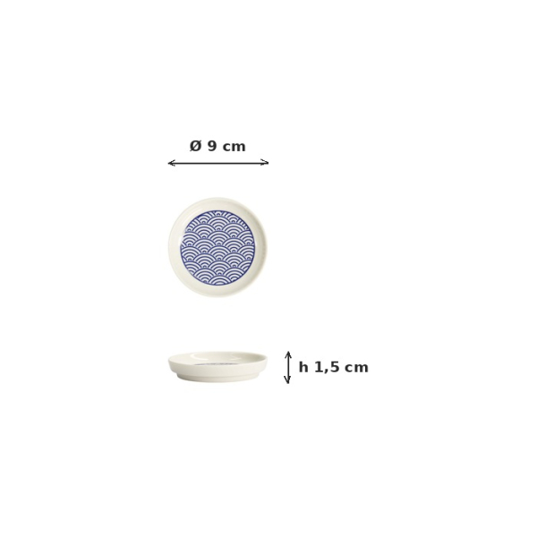 Teeuntersetzer Nippon Blue Waves, Porzellan, Ø 9 × 1,5 cm, Art.-Nr. 15638
