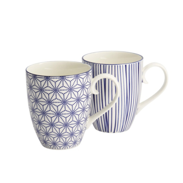 Tassen-Set Nippon Blue Blau/Weiß, 2-tlg., Porzellan, Ø 8,5 × 10,2 cm, 380 ml, Art.-Nr. 15650