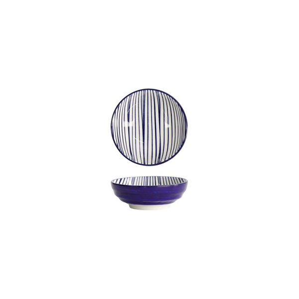 Tokyo Design Studio Sauce Bowl Nippon Blue Lines Blue/White, Porcelain, Ø 9.5 × 3 cm, 150 ml