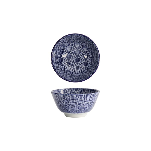 Tokyo Design Studio Bowl Nippon Blue Dots Blue/White, Porcelain, Ø 12 × 6.4 cm, 300 ml