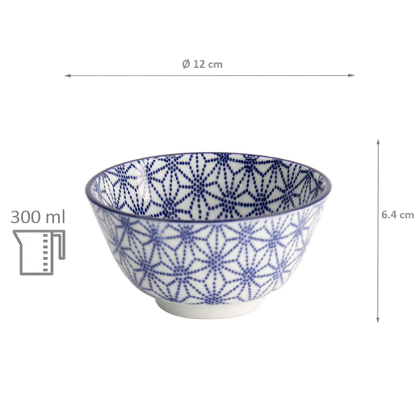 TDS, Reis-Schale, Nippon Blue, Stars, Ø 12 x 6,4 cm 300 ml - Art Nr. 16005