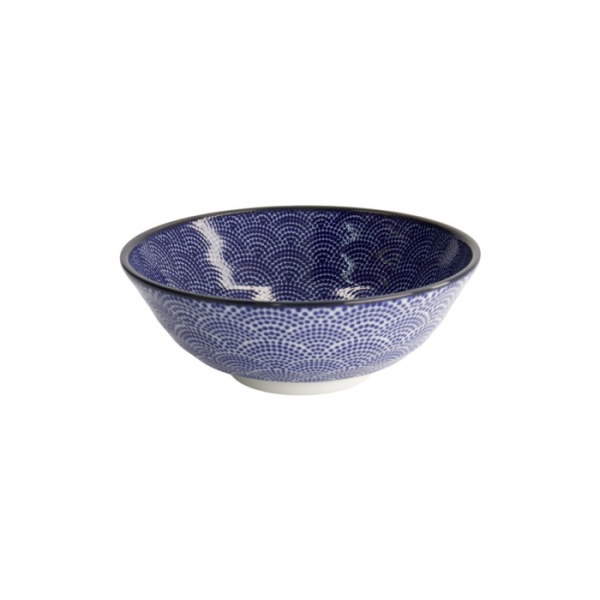 Ramenschale Soba Nippon Blue Dots Blau/Weiß, Porzellan, Ø 21 × 7,8 cm, 1 l, Art.-Nr. 16013