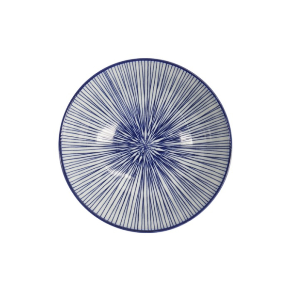 Ramenschale Nippon Blue Lines Blau/Weiß, Porzellan, Ø 21 × 7,8 cm, 1 l, Art.-Nr. 16015