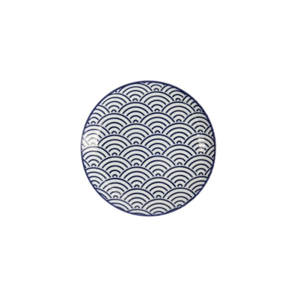 Teller Nippon Blue Waves Blau/Weiß, Porzellan, Ø 16 × 2 cm, Art.-Nr. 16018