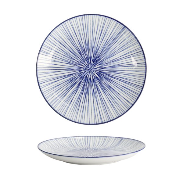 Plate Set Nippon Blue Blue/White, 4 pcs., Porcelain, Ø 20.6 × 2.2 cm, Item No. 17959