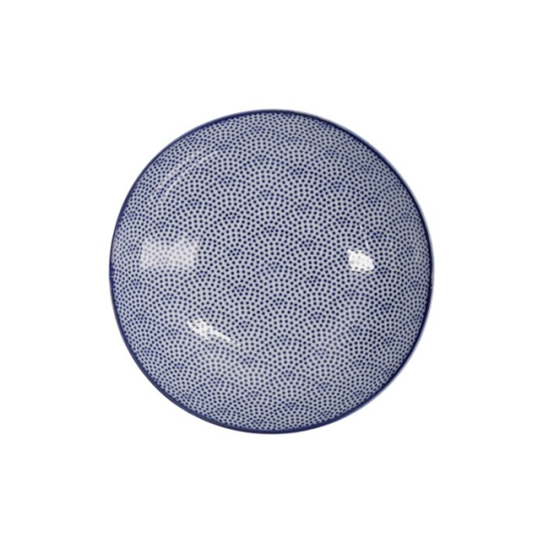 Pasta Plate Nippon Blue Dots Blue/White, Porcelain, Ø 21 × 5.2 cm, Item No. 16028