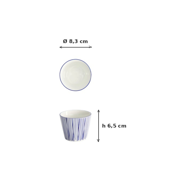 Tea Cup Nippon Blue Lines Blue/White, Porcelain, Ø 8.3 × 6.5 cm, 180 ml, Item No. 16036