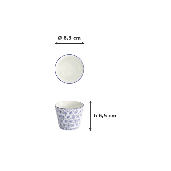 Teebecher Nippon Blue Stars Blau/Weiß, Porzellan, Ø 8,3 × 6,5 cm, 180 ml, Art.-Nr. 16038