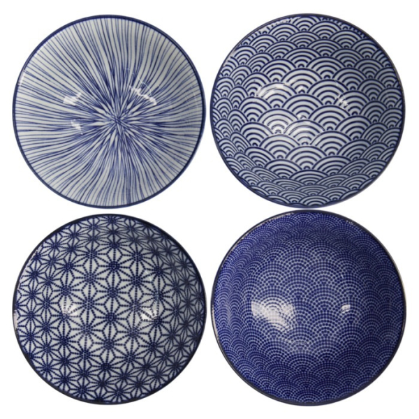 Tayo-Schalen-Set Nippon Blue (Blau/Weiß), Porzellan, Ø 15,2 × 6,7 cm, 500 ml, Art.-Nr. 16039