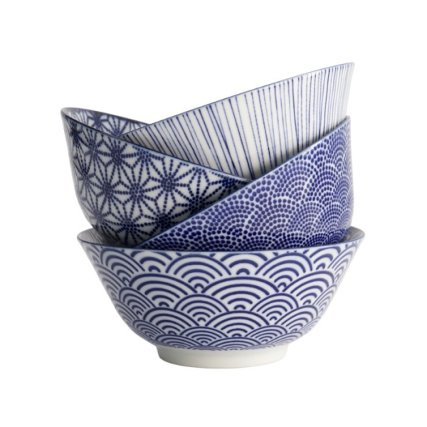 Tayo-Schalen-Set Nippon Blue (Blau/Weiß), Porzellan, Ø 15,2 × 6,7 cm, 500 ml, Art.-Nr. 16039