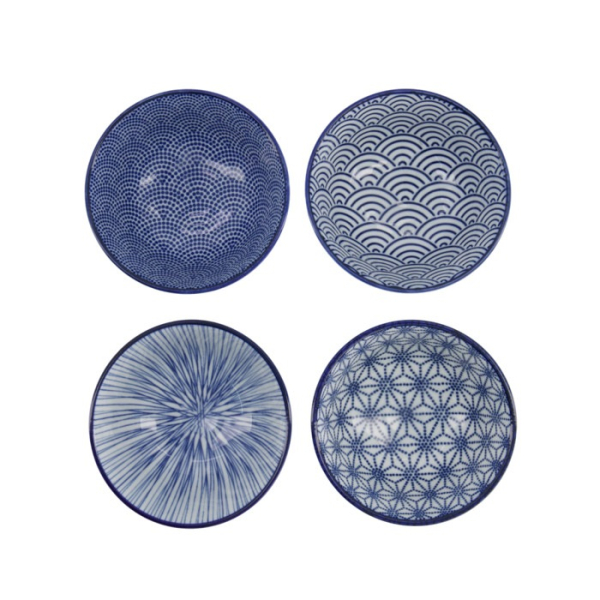 Reisschalen-Set Nippon Blue (Blau/Weiß), 4-tlg., Porzellan, Ø 12 × 6,4 cm, 300 ml, Art.-Nr. 16040