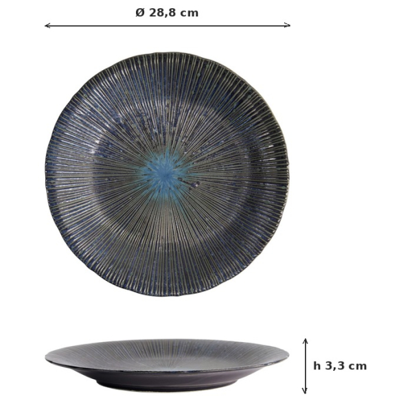 Plate Sky Blue, Porcelain, Ø 28.8 × 3.3 cm, Item No. 16389