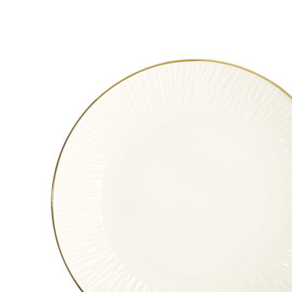 TDS, Plate, Nippon White, Lines, Ø 19 x 2 cm - Item No. 16411