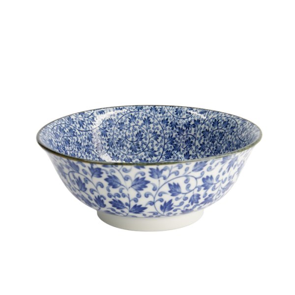 TDS, Ramen-Schale, Hana Blue Mixed Bowls, Ø 20,5 x 8 cm 1200 ml, Karakusa, Art Nr. 16539