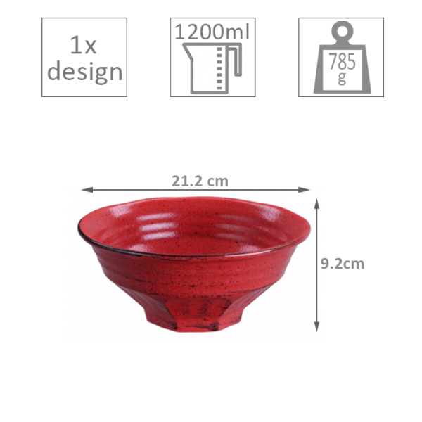 Mixed Bowls Negoro Red Ramen Schale bei g-HoReCa (Bild 2 von 2)