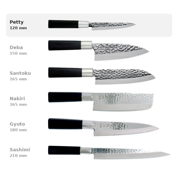 Petty-Messer (Gemüsemesser) im Hammerschlag-Stil, Edelstahl, Klinge 12 cm, Art.-Nr. 16605