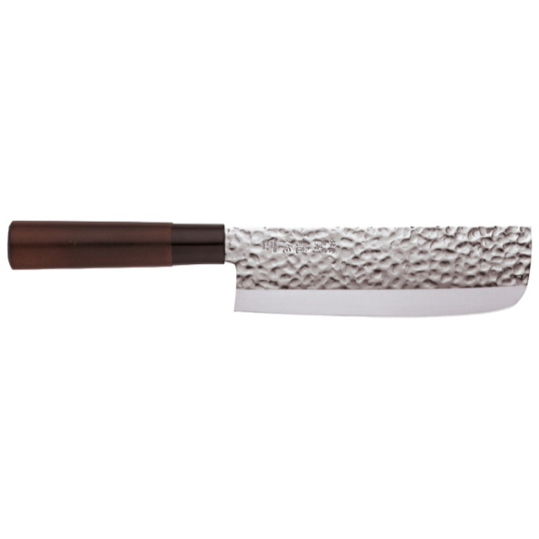 Edelstahl-Kochmesser (Allzweckmesser) Nakkiri 165 mm gehämmerter Stil  bei g-HoReCa 