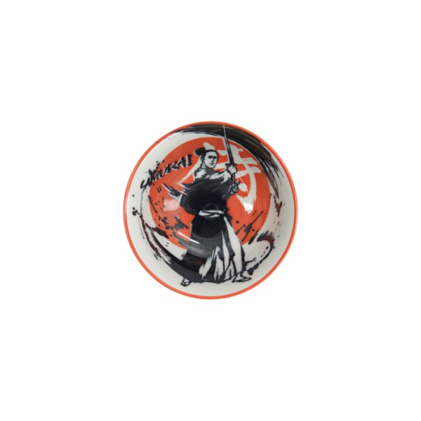 Reisschale Asakusa Samurai Weiß/Rot/Schwarz, Porzellan, Ø 14,8 × 7 cm, 550 ml, Art.-Nr. 16854