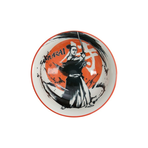 Ramenschale Asakusa Samurai Weiß/Rot/Schwarz, Porzellan, Ø 20,5 × 8 cm, 1,25 l, Art.-Nr. 16857