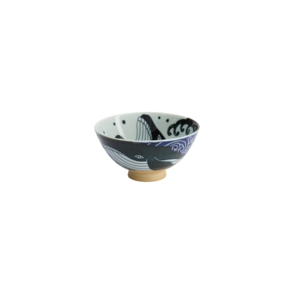 Bowl Kawaii Ohira Whale Blue/White, Porcelain, Ø 12.5 × 6.5 cm, 300 ml, Item No. 16910