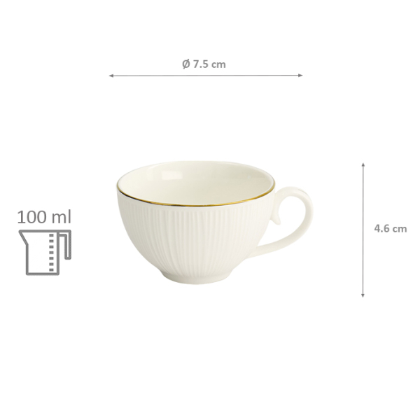 TDS, Tasse, Nippon White, Lines, Ø 7,5 x 4,6 cm 100 ml - Art Nr. 16938