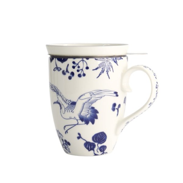 Tasse Flora Japonica Crane Blau in Geschenkbox, Porzellan, 380 ml, Art.-Nr. 16978