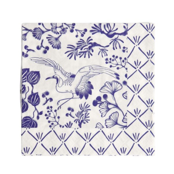 Tokyo Design Studio Napkins Flora Japonica Blue/White, 20 pcs., Paper, 33 × 33 cm