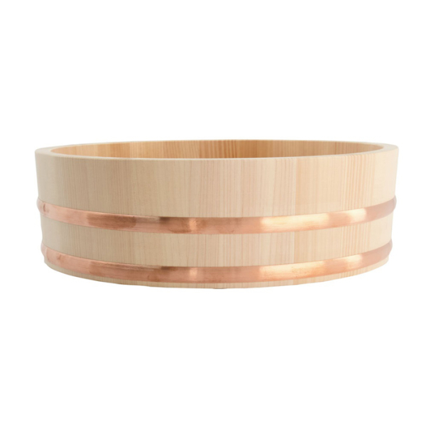 hergestellt in Japan Holz Sushi Hangiri mit Kupferring bei g-HoReCa (Bild 3 von 4)