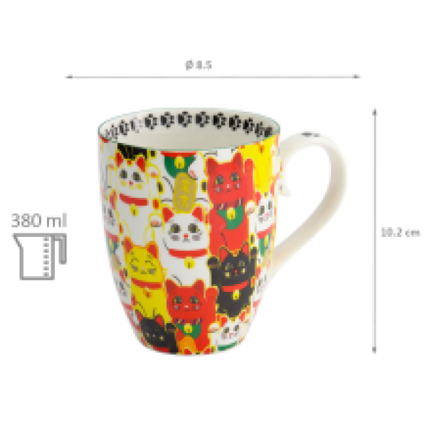 TDS, Kawaii Mug with Giftbox, Multi Cat, Multi-colour, Ø 8.5x10.2cm 380ml , Item No. 17742