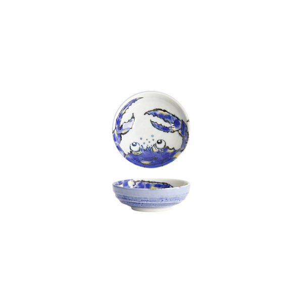 Tokyo Design Studio Saucenschale Seafood Krabbe Blau, Porzellan, Ø 9,5 × 3 cm, 150 ml