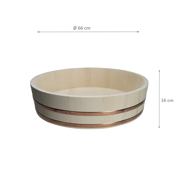 Ø 66x16cm Holzwaren Sushi Hangiri bei g-HoReCa (Bild 2 von 2)