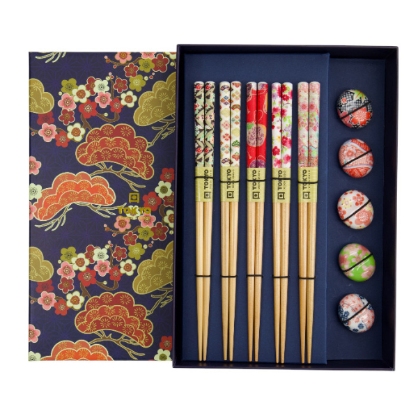 Floral incl. chopstick rests Chopstick Set at g-HoReCa