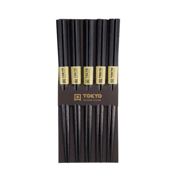 Black Wood 5 Paar Essstäbchen bei g-HoReCa