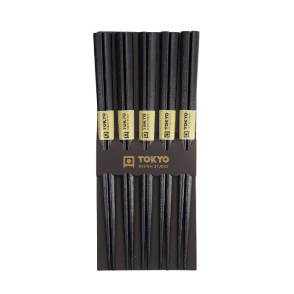 Black Wood 5 Paar Essstäbchen bei g-HoReCa