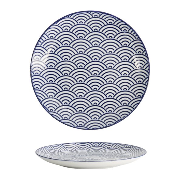 Plate Set Nippon Blue Blue/White, 4 pcs., Porcelain, Ø 20.6 × 2.2 cm, Item No. 17959