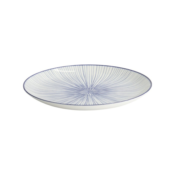 Plate Nippon Blue Lines Blue/White, Porcelain, Ø 25.7 × 3 cm, Item No. 17956