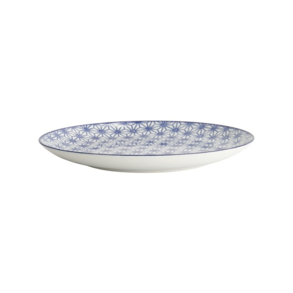 Plate Nippon Blue Stars Blue/White, Porcelain, Ø 25.7 × 3 cm, Item No. 17957