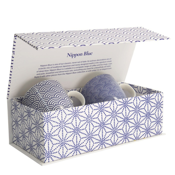 Tassen-Set Nippon Blue Blau/Weiß in Geschenkbox, 2-tlg., Porzellan, Ø 8,5 × 10,2 cm, 380 ml, Art.-Nr. 17988