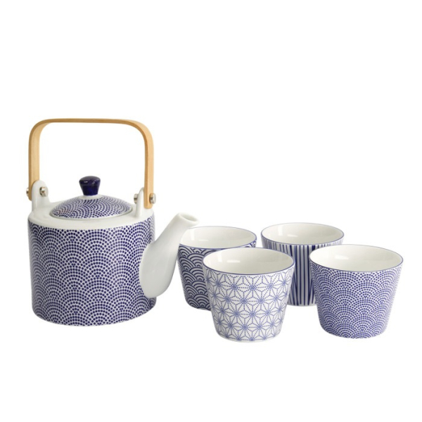 Tee-Set Nippon Blue Blau/Weiß, 5-tlg., Porzellan, 180 ml, Art.-Nr. 17990