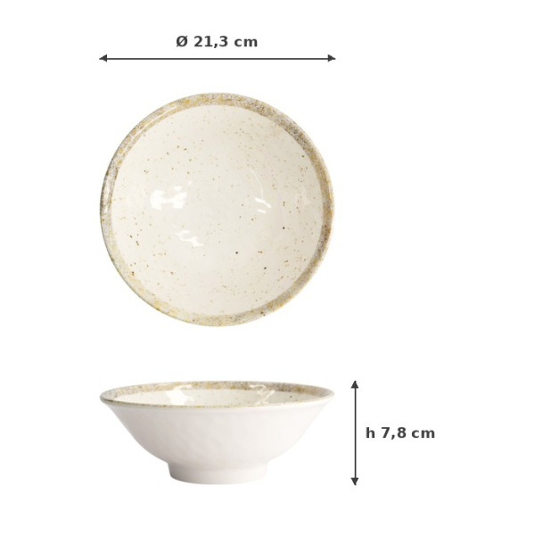 Bowl Melamine Earthware, Melamine, Ø 21.3 × 7.8 cm, 700 ml, Item No. 18222