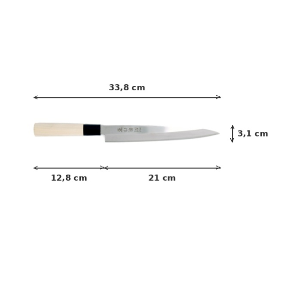 Sashimi-Messer (Filetiermesser), Edelstahl, Klinge 21 cm, Art.-Nr. 18285