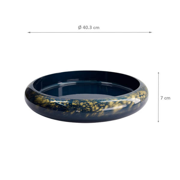 TDS, Sushi Oke, Marble, Außen 40,3x7cm Innen 34,3x5,1cm, Blau/Gold - Art Nr.18316