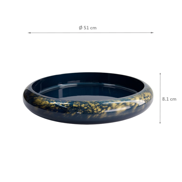 TDS, Sushi Oke, Marble, Außen 51x8,1cm Innen 44,4x5,5cm, Blau/Gold - Art Nr.18317