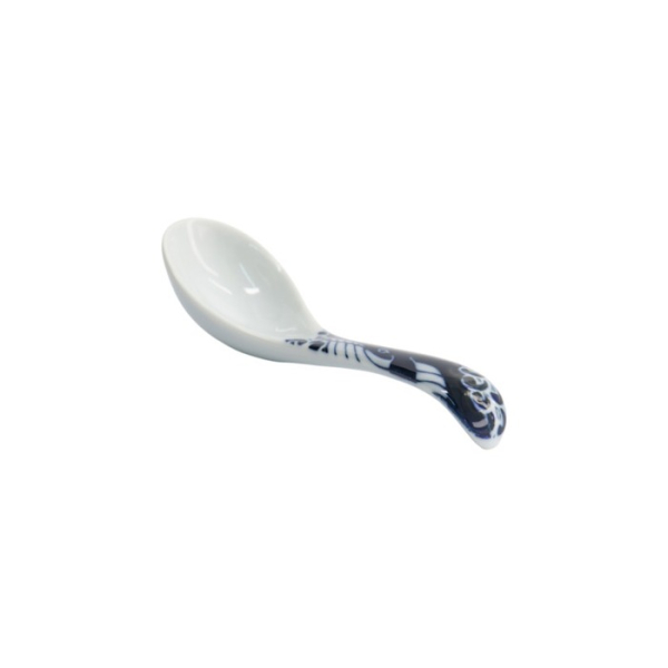 Renge Spoon Kawaii Whale Blue/White, Porcelain, 18 cm, Item No. 18332