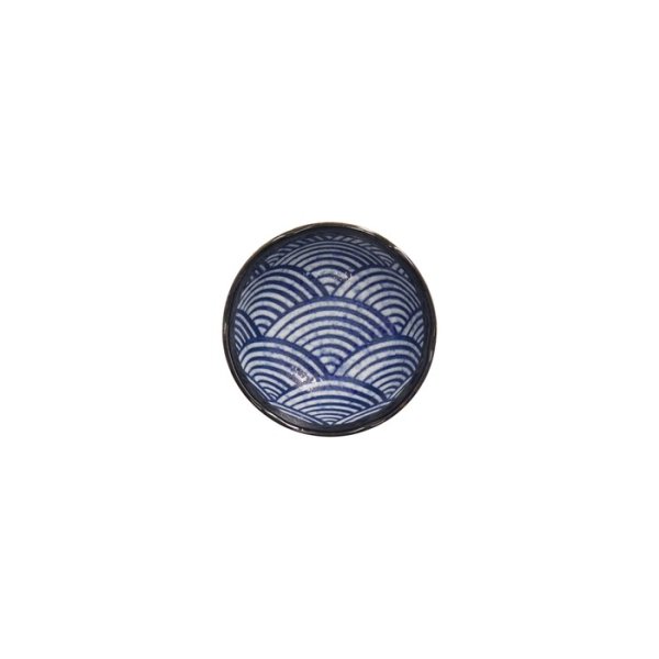 Bowl Aisai Seigaiha Blue, Stoneware, Ø 11.4 × 6 cm, 300 ml, Item No. 18575