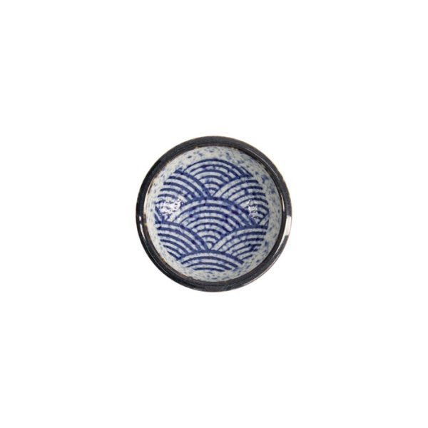 Bowl Aisai Seigaiha Blue, Stoneware, Ø 12.8 × 4.8 cm, 320 ml, Item No. 18582