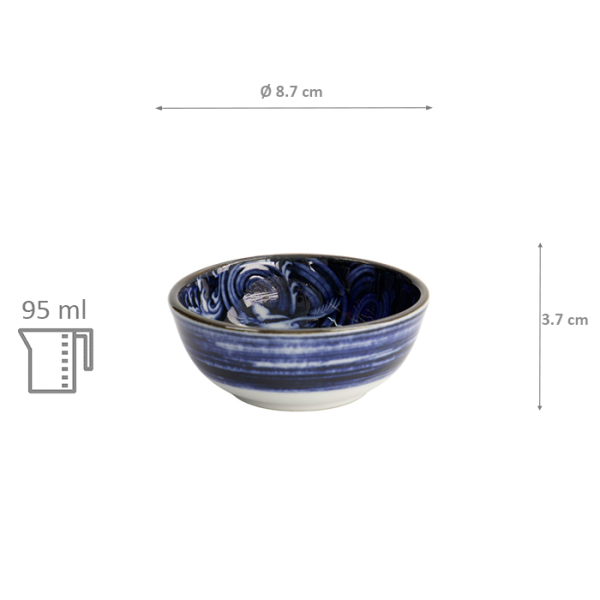 TDS, Japonism, Bowl, Blue, Ø 8.7 x 3.7 cm, 95ml, Crane - Item No: 18751