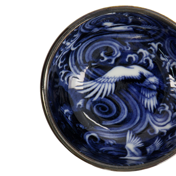 TDS, Japonism, Bowl, Blue, Ø 8.7 x 3.7 cm, 95ml, Crane - Item No: 18751
