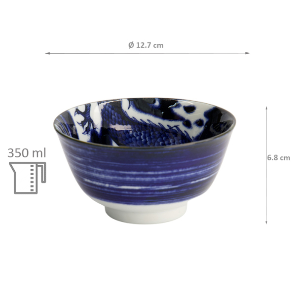 TDS, Japonism, Schale, Blau, Ø 12,7 x 6,8 cm, Dragon - Art Nr: 18756